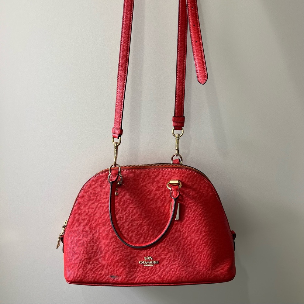 Coach Katy Satchel Red Purse Shoulder Bag